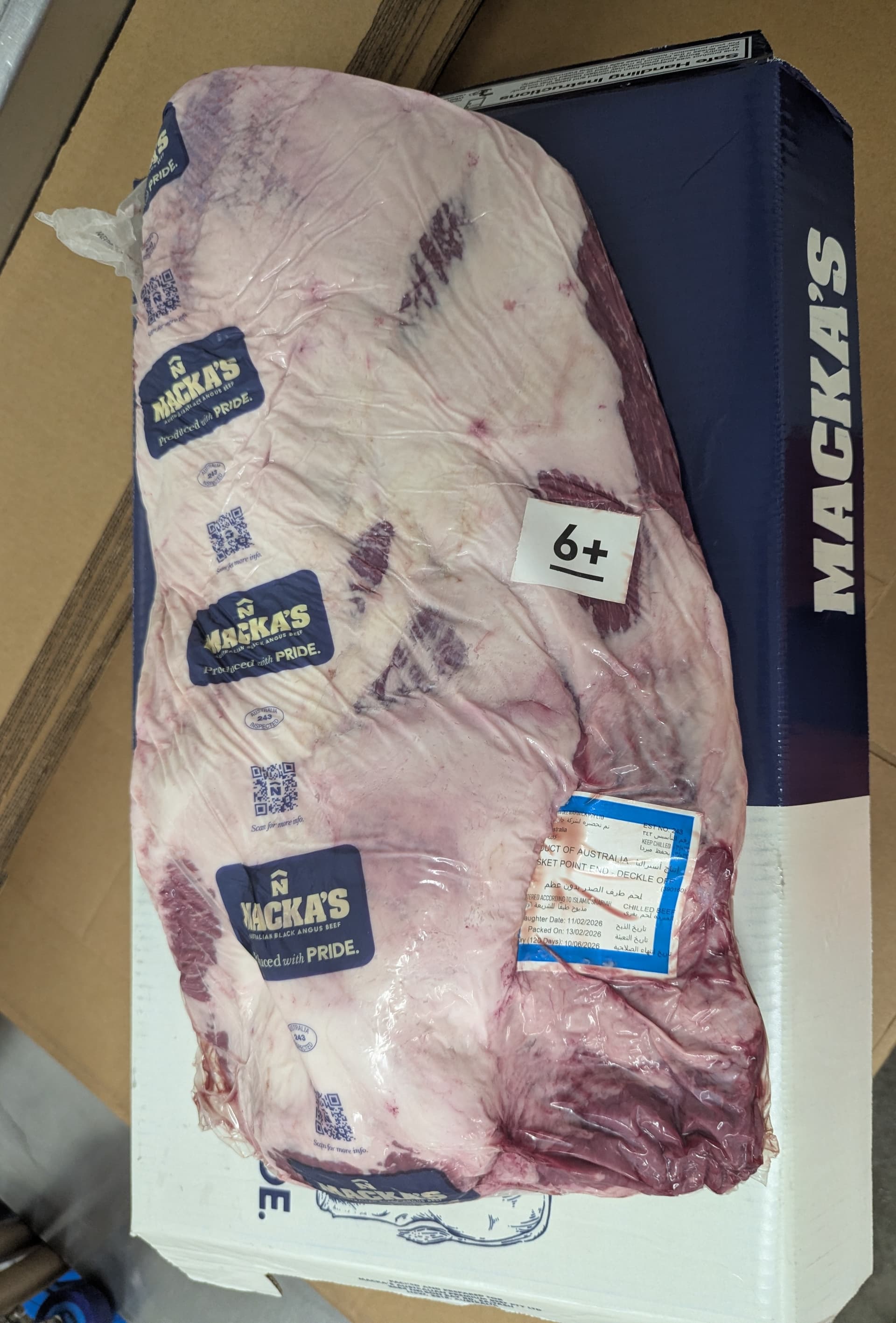 Macka's Angus Brisket MB4+